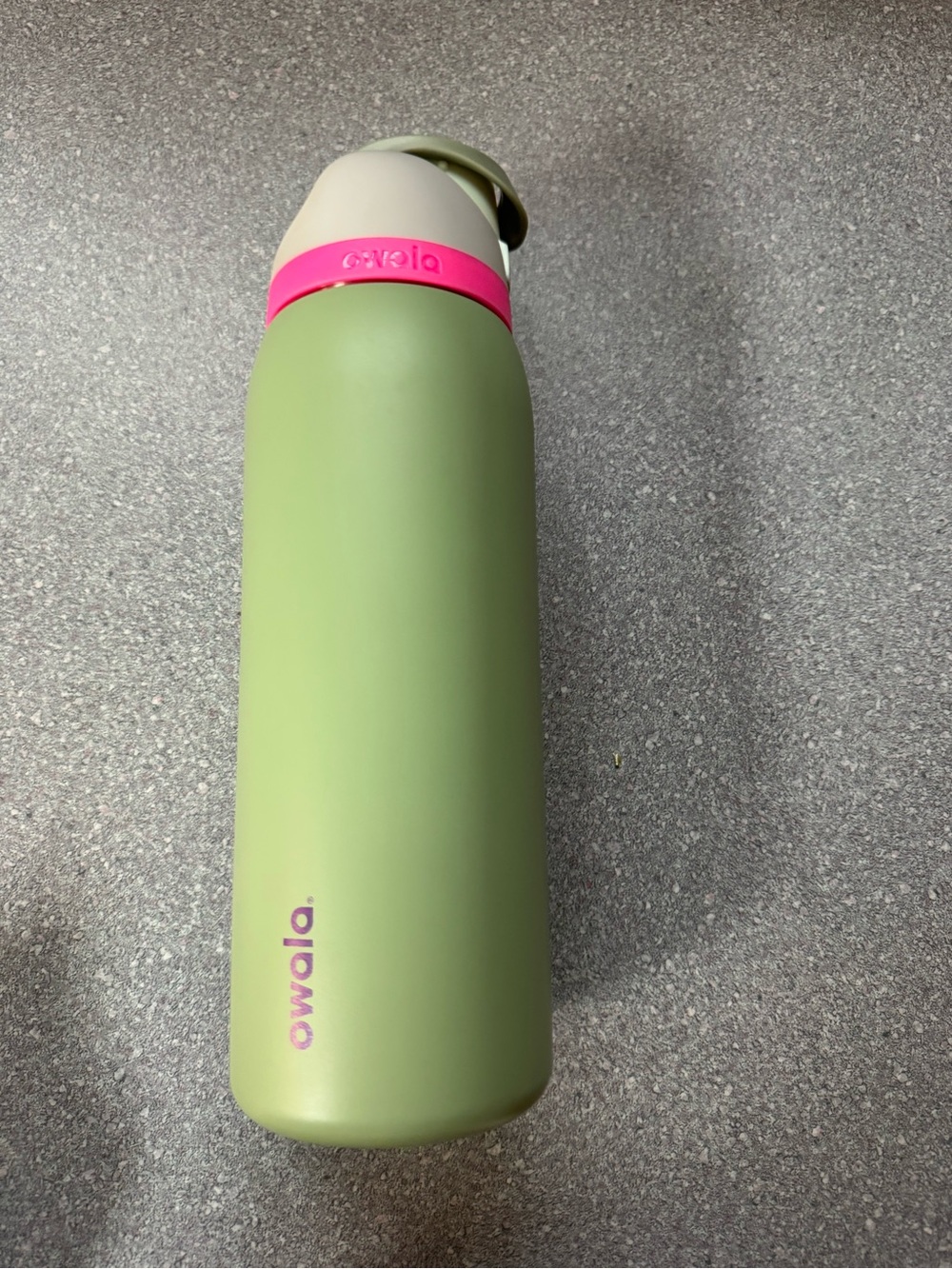 Owala Women Swim Water Bottle - Olive Green with Pink Accent